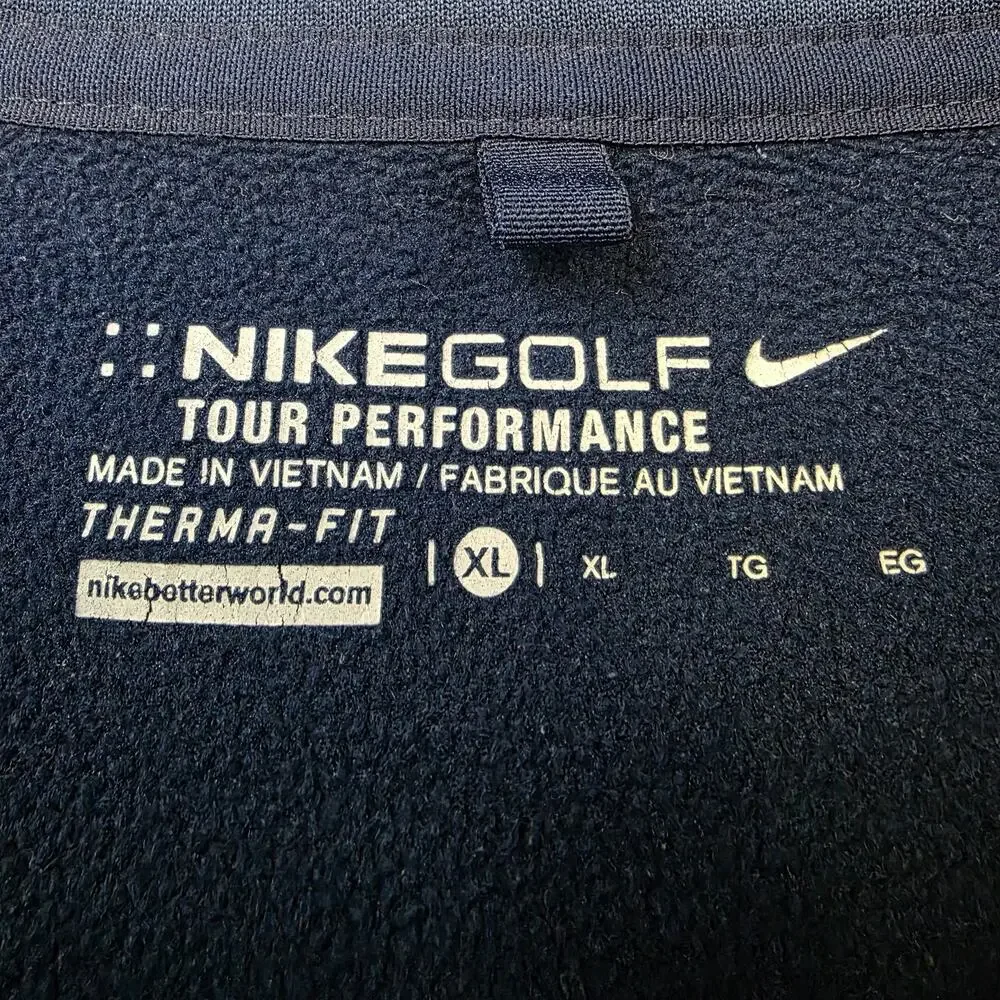 Nike Golf Pullover Mens XL Blue Tour Performance 1/4 Zip The Links at Challedon